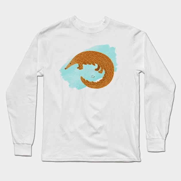 Pangolin Art - Save Pangolin Long Sleeve T-Shirt by Shweta.Designs